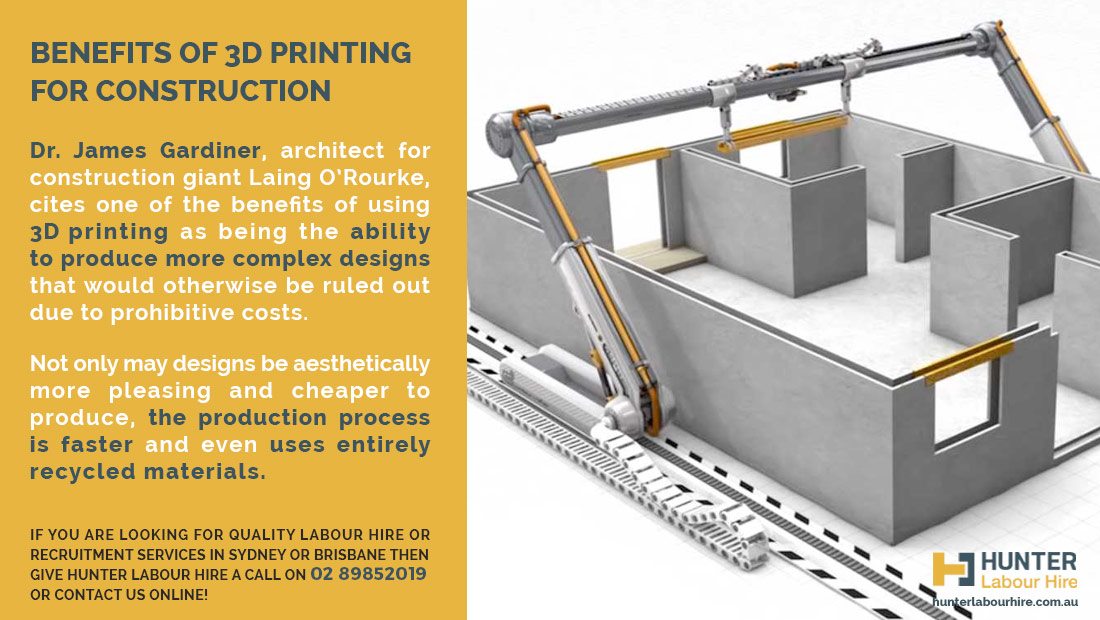 Benefits of 3D Printing for Construction - Hunter Labour Hire