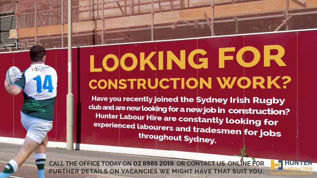 Construction Jobs in Sydney - Sydney Irish Rugby Club