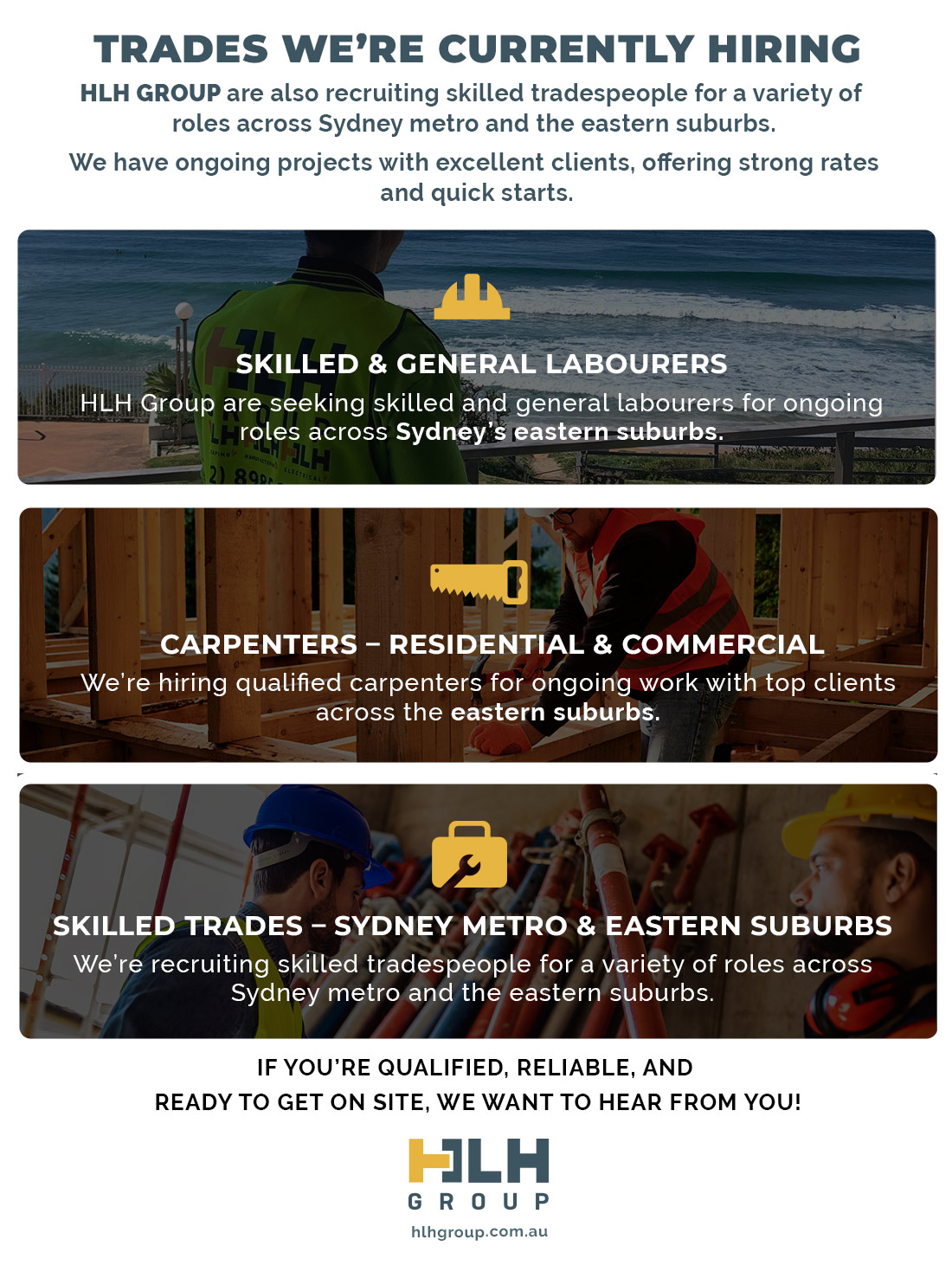 Recruitment Skilled Trades Carpenters Eastern Suburbs Sydney - HLH Group