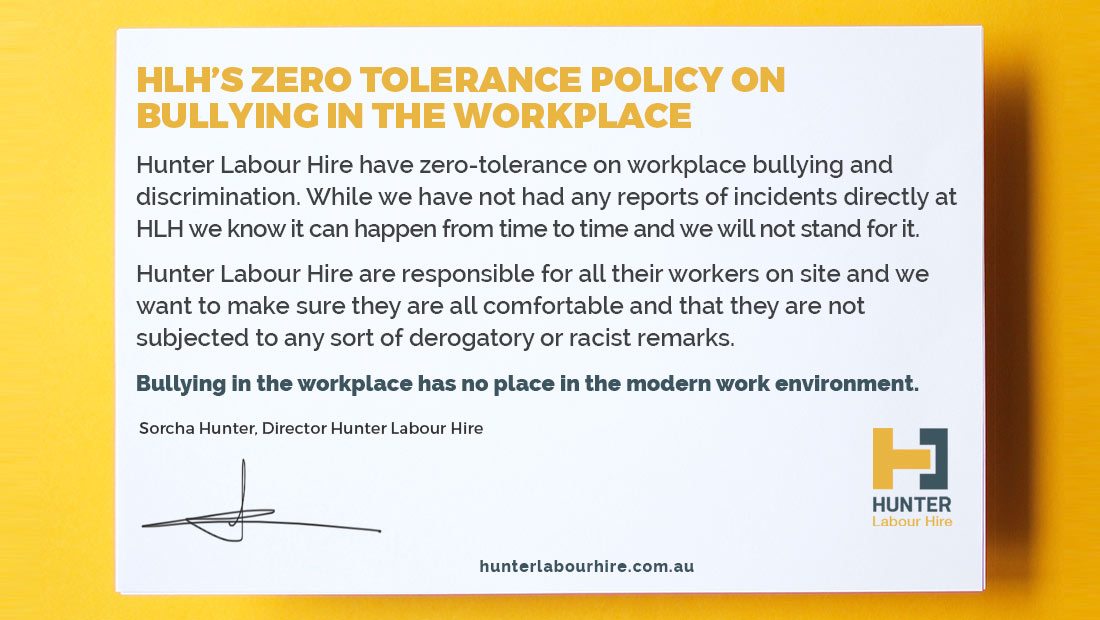 HLH Zero Tolerance Policy on Workplace Bullying