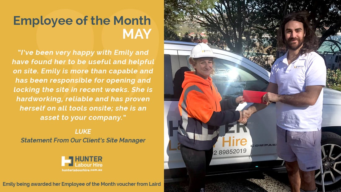 Emily Rossi - Hunter Labour Hire Employee of the Month May