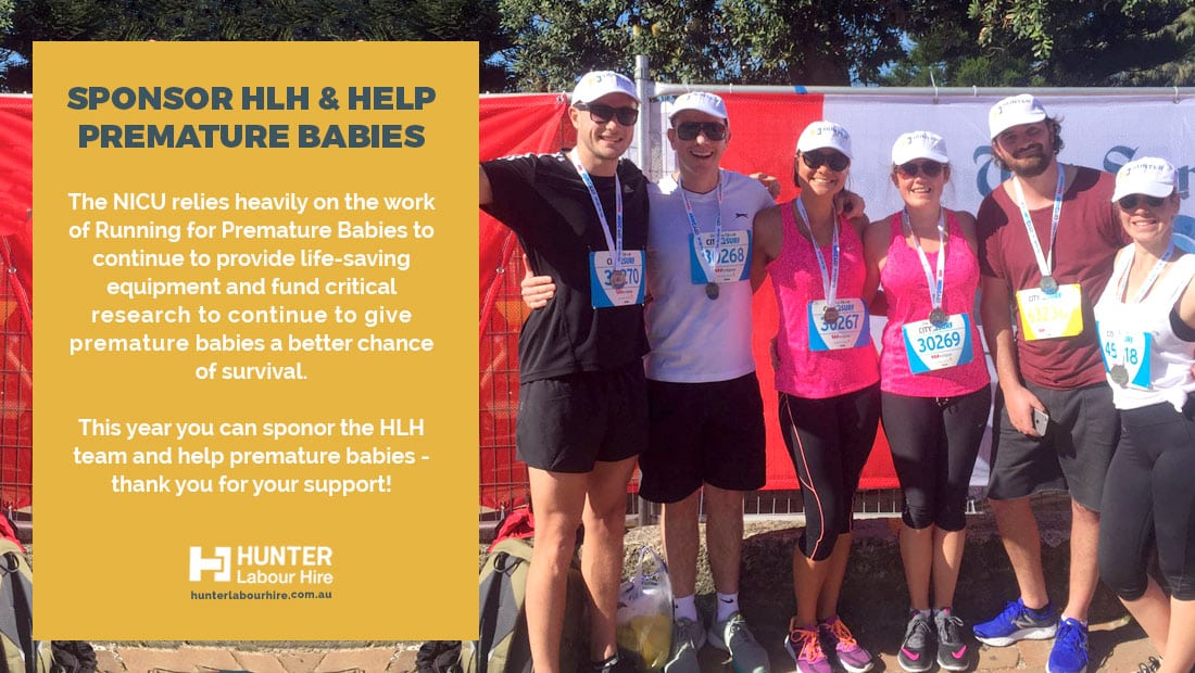 Sponsor Hunter Labour Hire - Running for Premature Babies - City2Surf