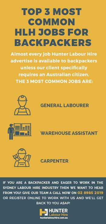 Common Construction Jobs for Backpackers - Hunter Labour Hire Sydney