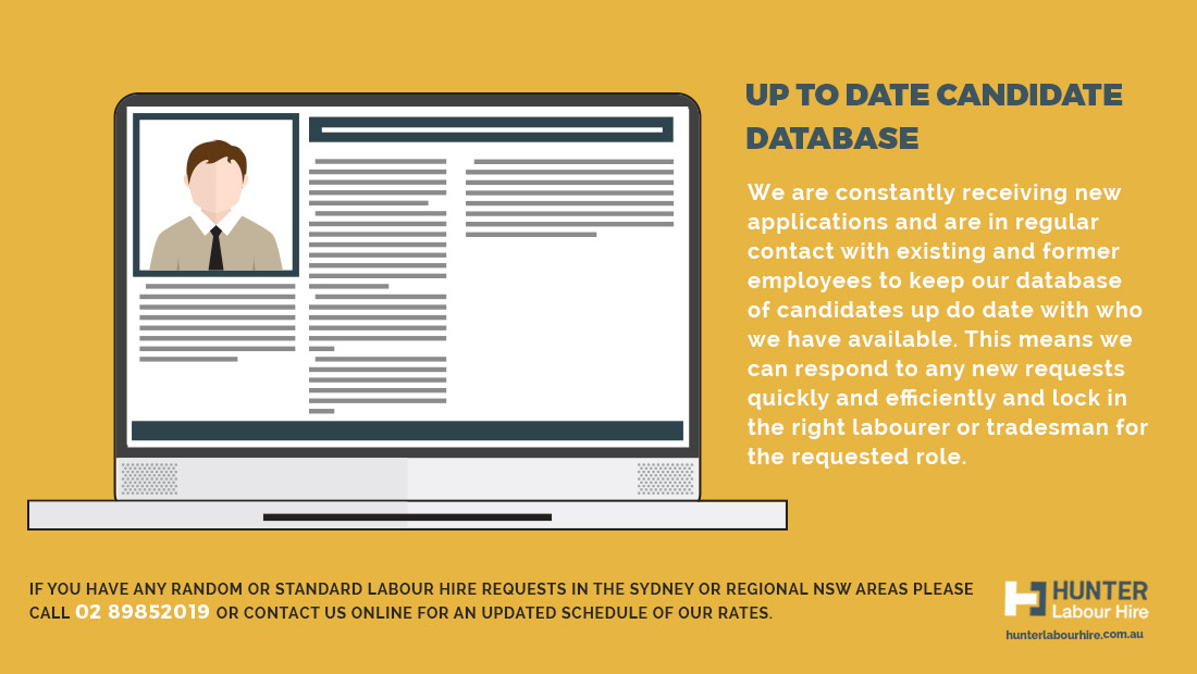 Labour Hire Candidate Database - Hunter Labour Hire Sydney