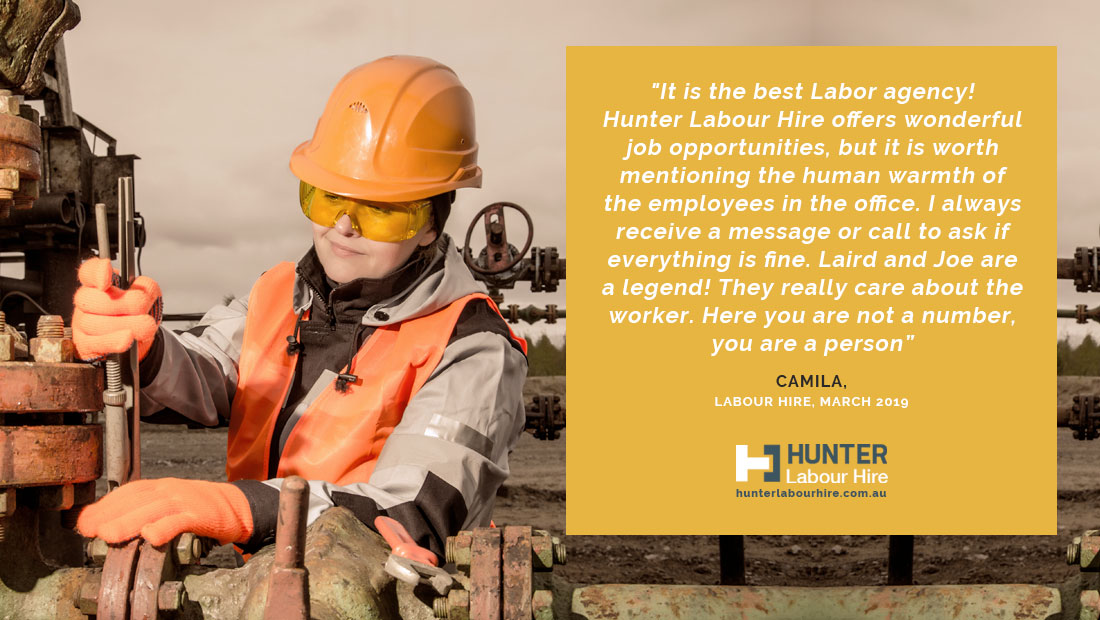 Sydney's Top Rated Labour Hire Firm - Camila Testimonial - Hunter Labour Hire