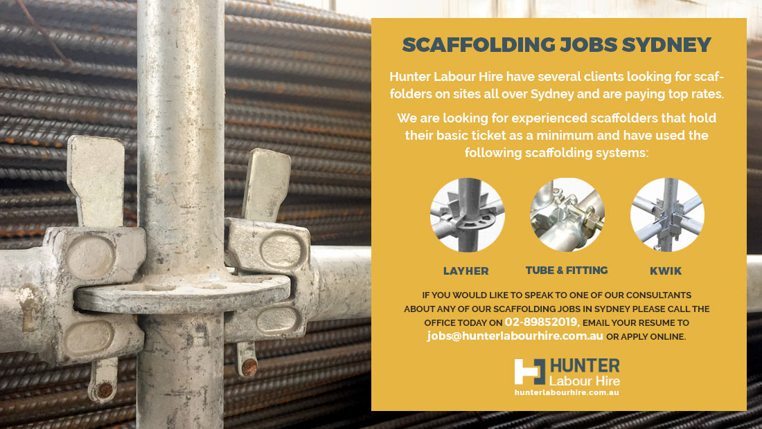 Scaffolding Jobs Sydney - Available now for Tickteted Scaffolders