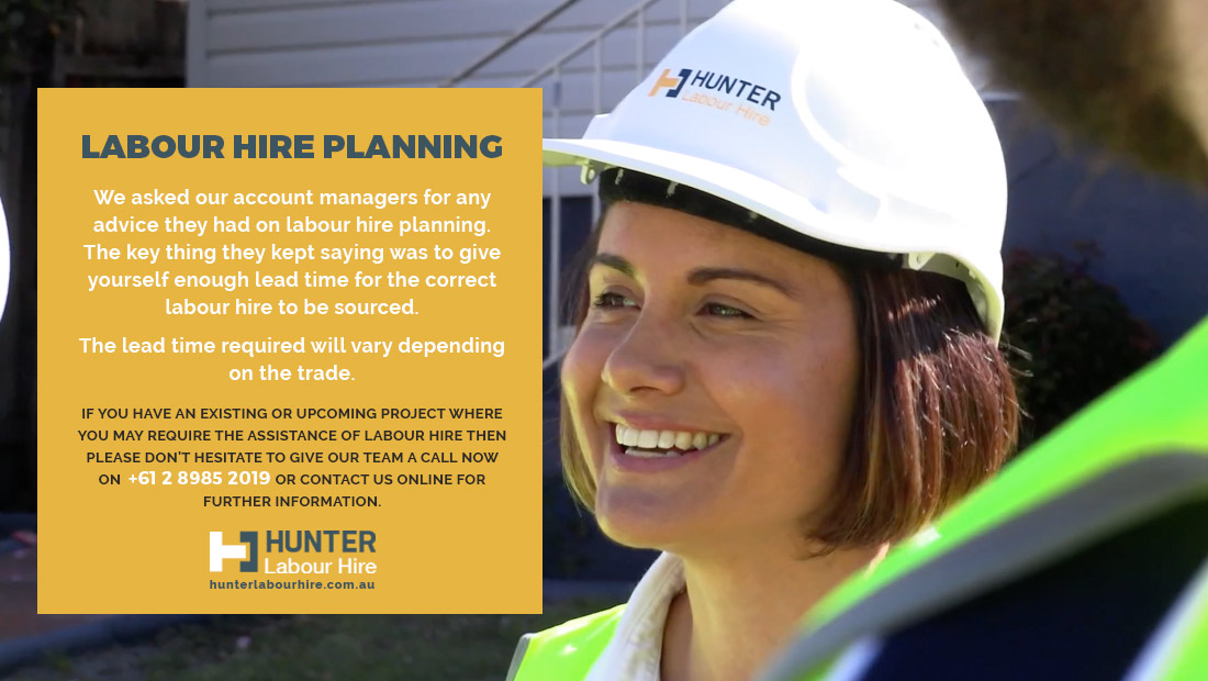 Labour Hire Planning - Importance of Lead Times - Hunter Labour Hire Sydney