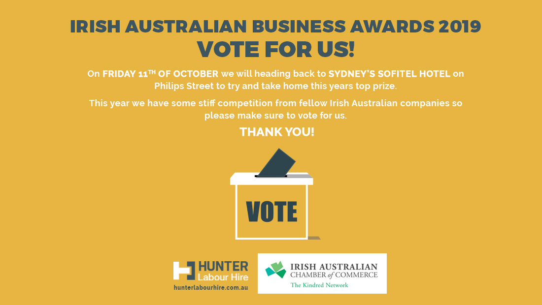 Irish Australian Business Awards 2019 - Vote For Hunter Labour Hire