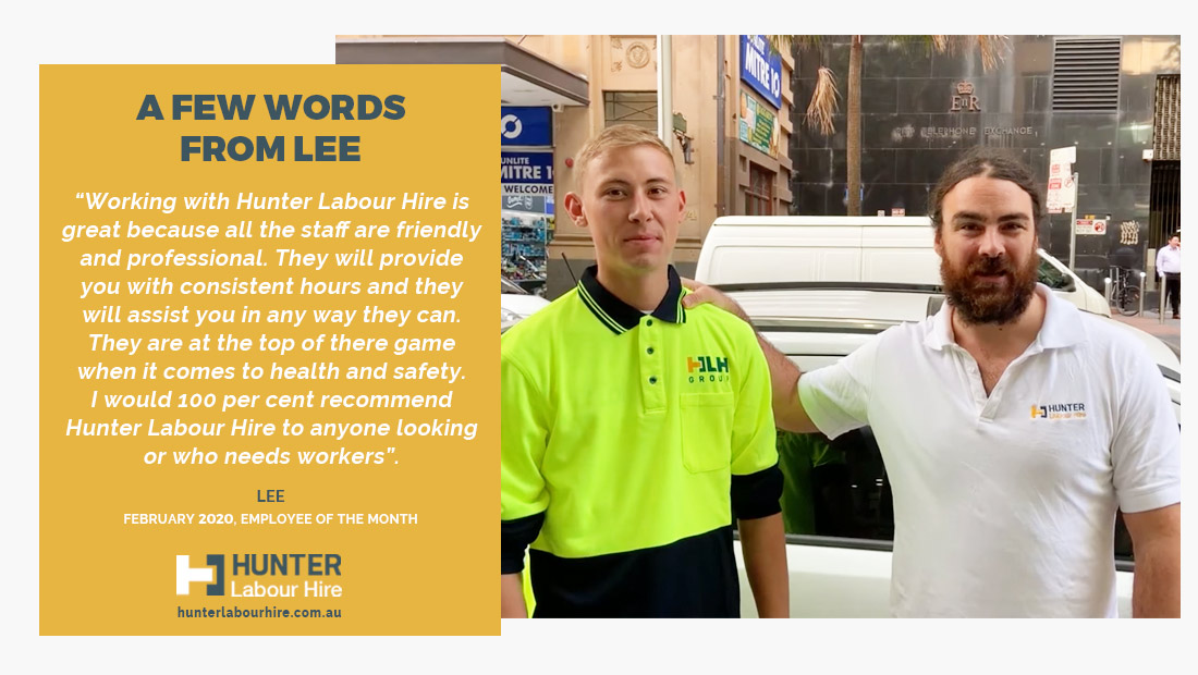 Employee of the Month February - Lee Hollingsworth - Hunter Labour Hire