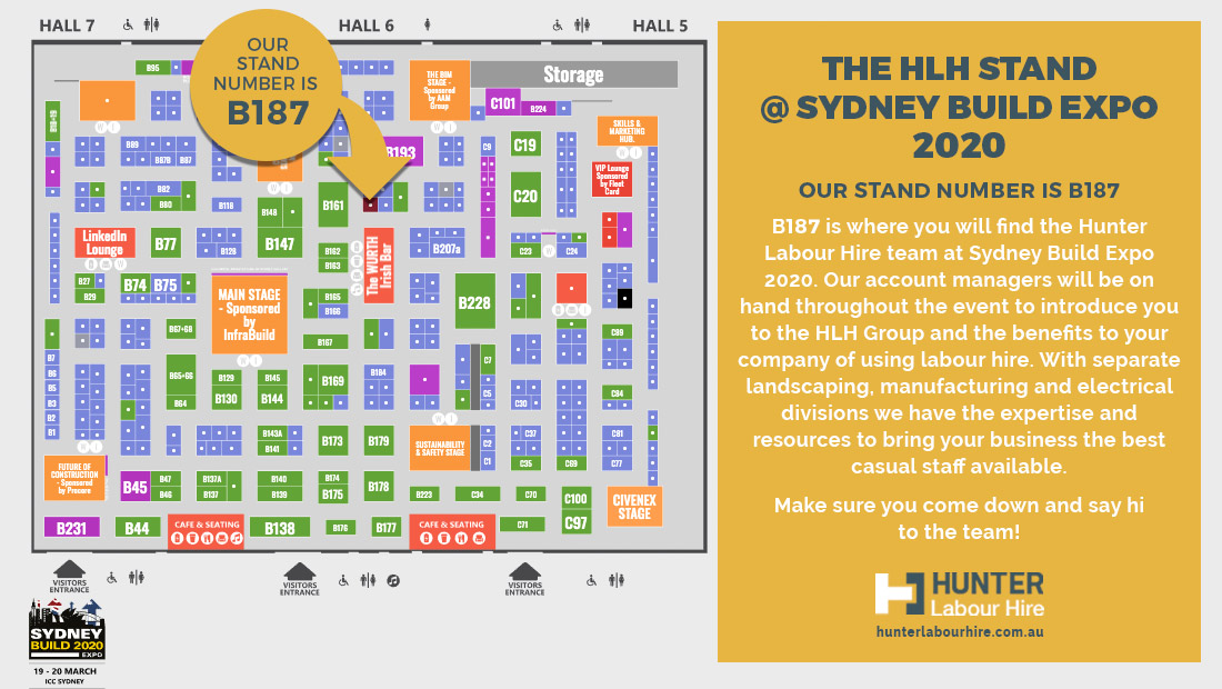 Sydney Build Expo 2020 - Hunter Labour Hire - Stand B187