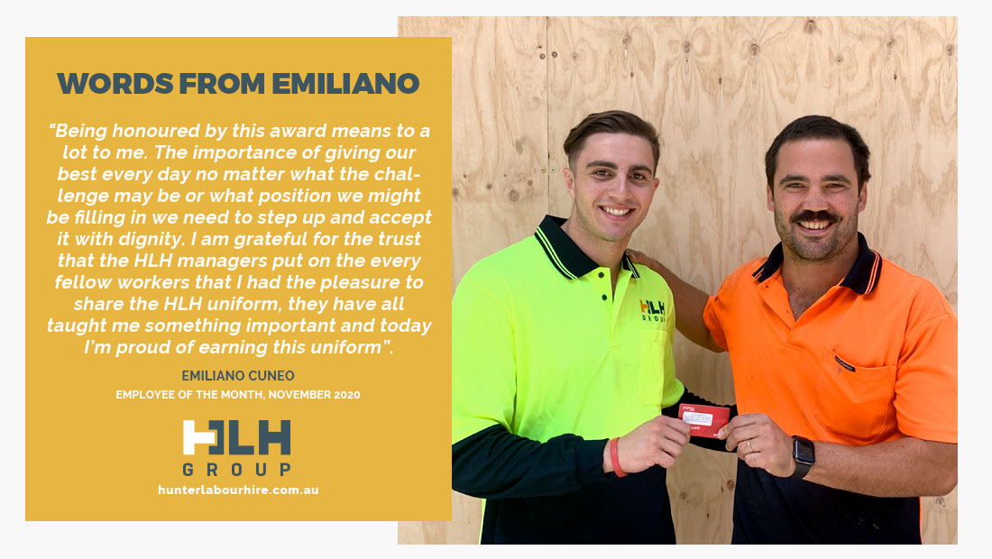 Employee of the Month - Emiliano Cuneo - HLH Group Sydney