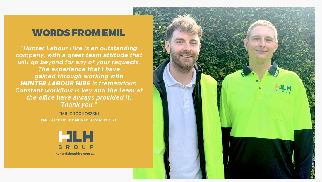 Employee of the Month - Emil Grochowski - Hunter Labour Hire Sydney