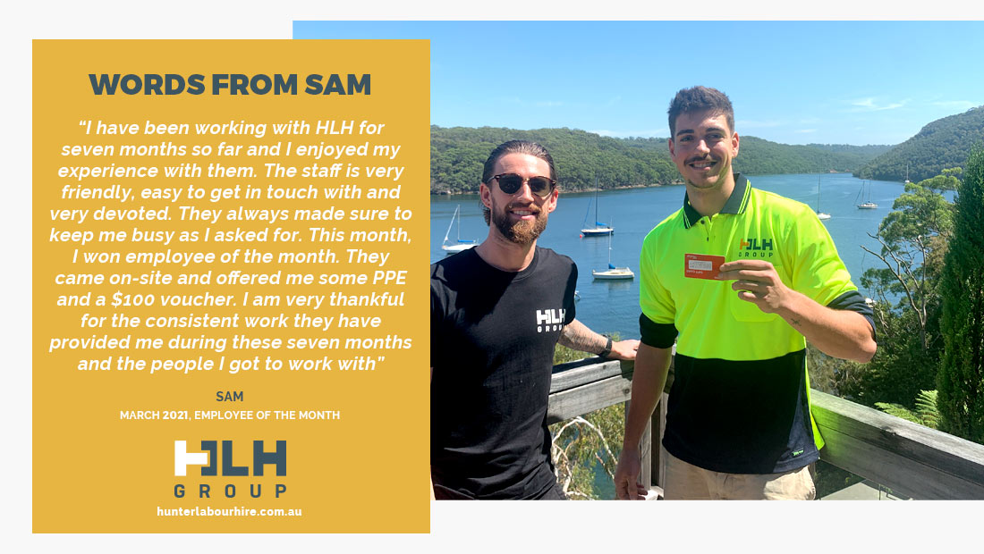 Employee of the Month - Sam March 2021 - HLH Group