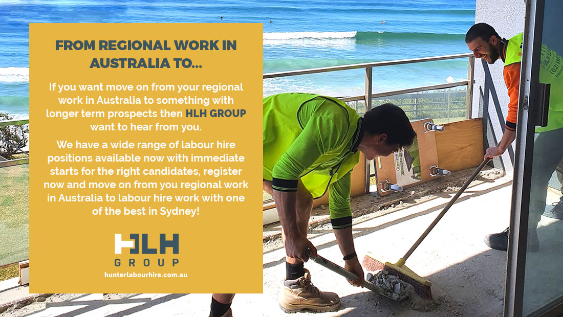 Job after Regional Work Australia - Longer Term Job Sydney HLH Group