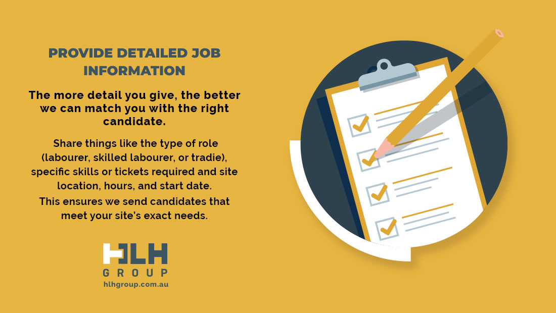 Provide Detail Job Information Construction Sydney - HLH Group
